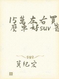 15万左右买什么车好suv省油