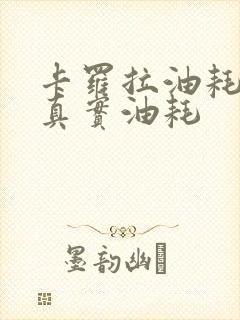 卡罗拉油耗多少真实油耗