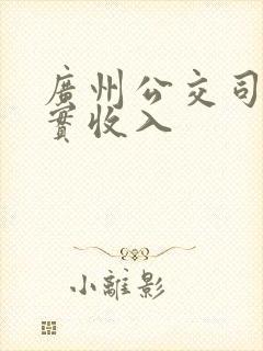 广州公交司机真实收入