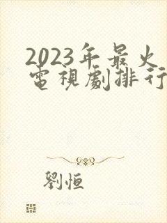 2023年最火电视剧排行榜前十名