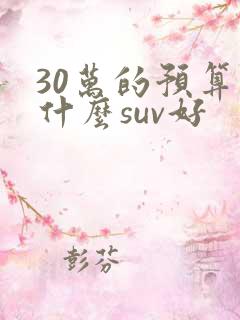 30万的预算买什么suv好 30万的预算买什么suv好
