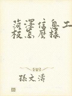 菏泽信息工程学校怎么样