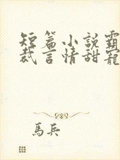 短篇小说霸道总裁言情甜宠