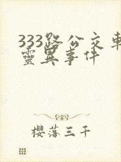 333路公交车灵异事件