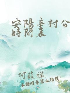 安阳辛村公交车时间表