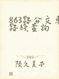 863路公交车路线查询