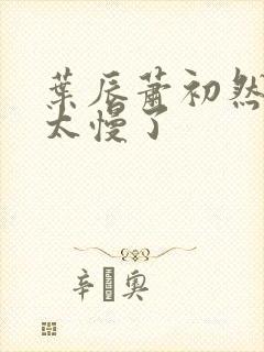 叶辰萧初然更新太慢了 叶辰萧初然更新太慢了