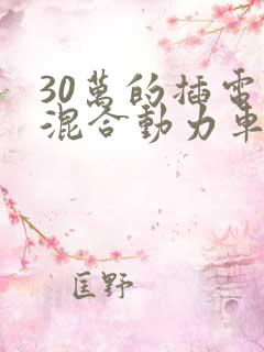 30万的插电式混合动力车型 30万的插电式混合动力车型