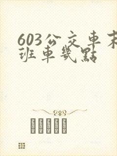 603公交车末班车几点