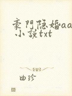 豪门隐婚aa制 小说txt