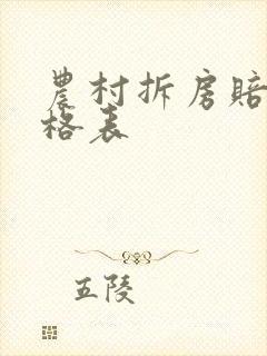 农村拆房赔偿价格表