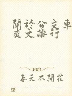 关于公交车的h爽文排行 关于公交车的h爽文排行