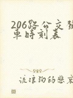 206路公交发车时刻表