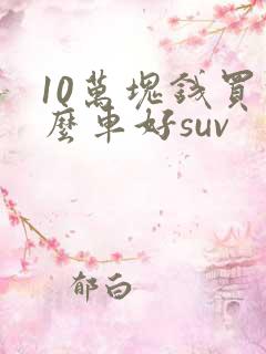 10万块钱买什么车好suv