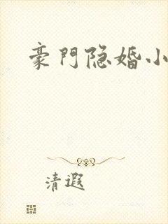 豪门隐婚小说