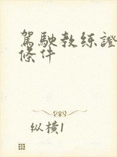 驾驶教练证考取条件