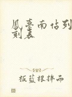 凤台南站列车时刻表