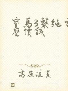 宝马3系纯电什么价钱