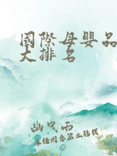 国际母婴品牌十大排名
