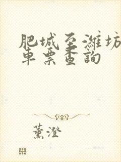 肥城至潍坊的汽车票查询 肥城至潍坊的汽车票查询