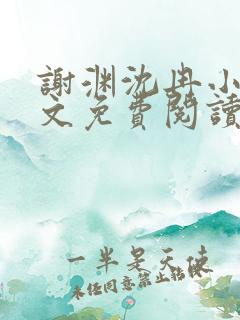 谢渊沈冉小说全文免费阅读