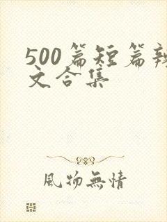 500篇短篇辣文合集
