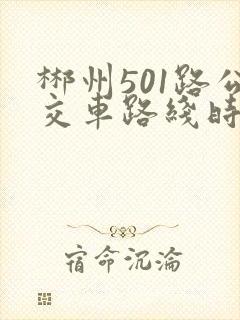 郴州501路公交车路线时间