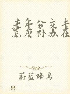 老年公交卡丢了怎么补办在哪里补办