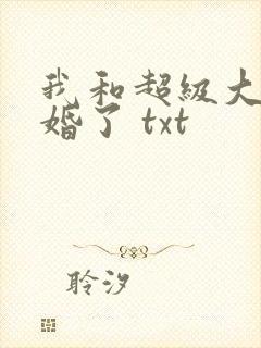 我和超级大佬隐婚了 txt