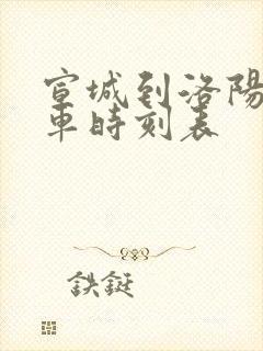 宣城到洛阳的火车时刻表