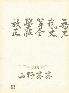 放学等我无删减正版全文免费阅读