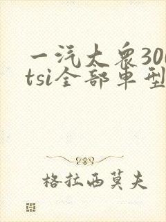 一汽大众300tsi全部车型及价格