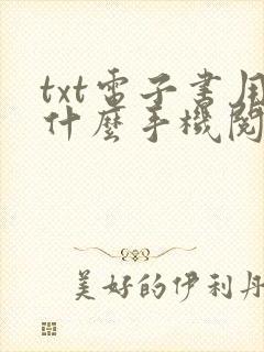 txt电子书用什么手机阅读器好