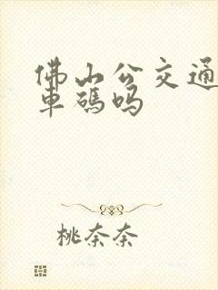 佛山公交通用乘车码吗