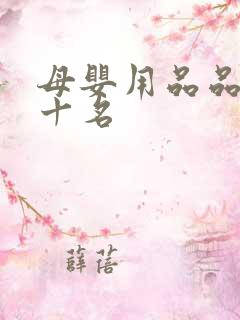 母婴用品品牌前十名 母婴用品品牌前十名
