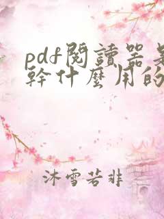 pdf阅读器是干什么用的 pdf阅读器是干什么用的