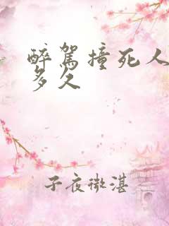 醉驾撞死人判刑多久
