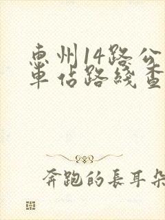 惠州14路公交车站路线查询表