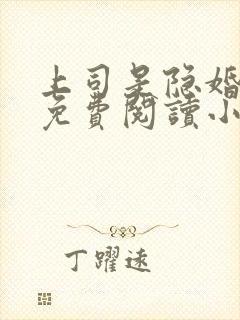 上司是隐婚老公免费阅读小说正版
