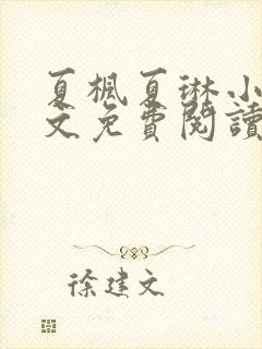 夏枫夏琳小说全文免费阅读