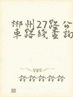 郴州27路公交车路线查询