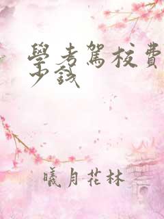 学考驾校费用多少钱