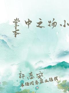 掌中之物小说完本