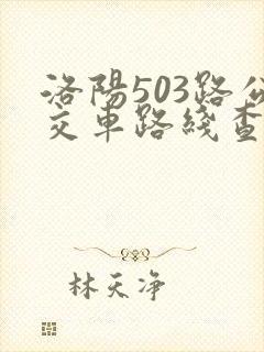 洛阳503路公交车路线查询