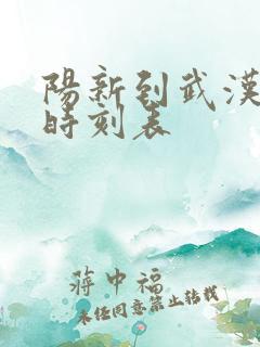 阳新到武汉火车时刻表 阳新到武汉火车时刻表