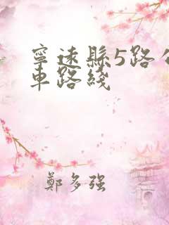 宁远县5路公交车路线