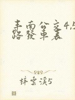丰南公交4,5路发车表