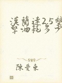 汉兰达2.5双擎油耗多少真实油耗