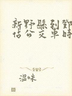 新野县到邓州东站公交车时刻表