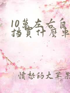 10万左右自动挡买什么车好大众